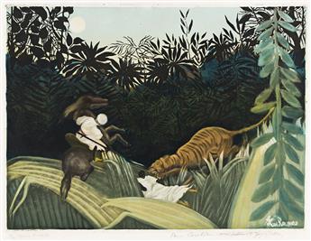 HENRI ROUSSEAU (AFTER) La Chasse au Tigre.